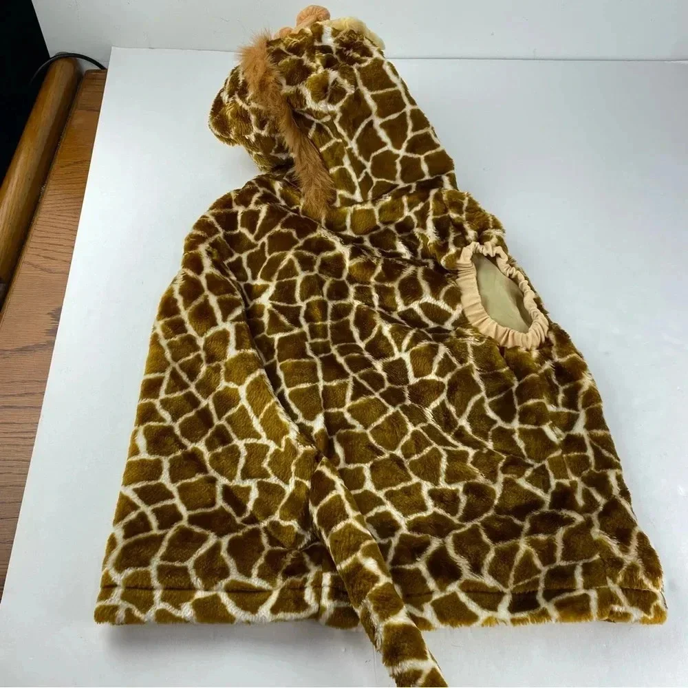 Childrens Kids Medium 7-8 Giraffe Costume Plush Hooded 1 Piece